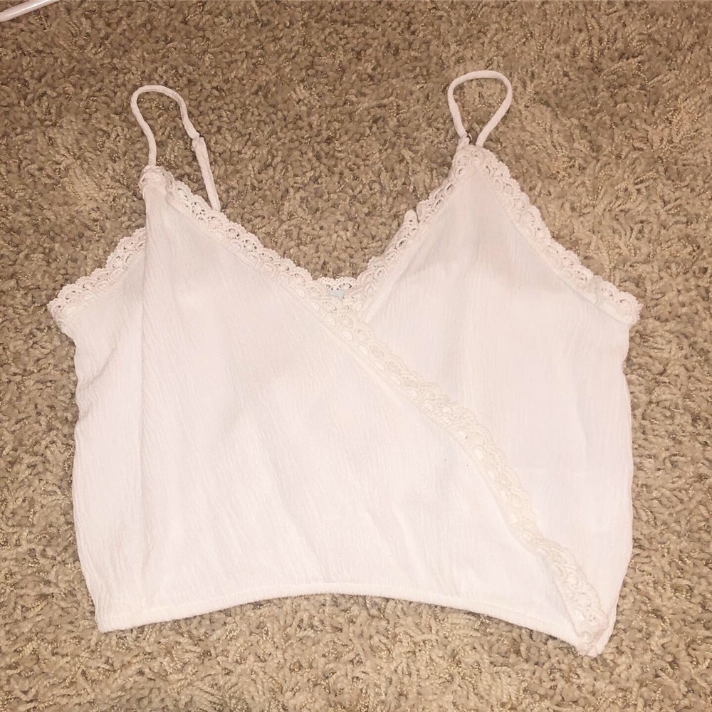 White wrap front cami